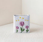 Keramik Stiftebecher mit 3D Blumenmuster, Tulpen oder Gänseblümchen, Schreibtisch Organizer, Stiftehalter, 11x7x12 cm
