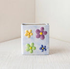 Keramik Stiftebecher mit 3D Blumenmuster, Tulpen oder Gänseblümchen, Schreibtisch Organizer, Stiftehalter, 11x7x12 cm