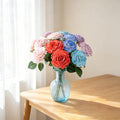 Keramik Rose handgefertigt, dekorativer Blumenstiel 10 cm Blütendurchmesser, Innenraum Dekoration