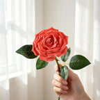 Keramik Rose handgefertigt, dekorativer Blumenstiel 10 cm Blütendurchmesser, Innenraum Dekoration