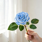 Keramik Rose handgefertigt, dekorativer Blumenstiel 10 cm Blütendurchmesser, Innenraum Dekoration