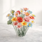 Keramik Blumenstiele - Handgefertigte Blumendekoration - Dekorative Vase Blumen