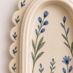 Keramik Wandkerzenhalter, Handgemacht, Floral, für Tafelkerzen, Elfenbein