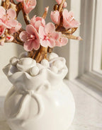 Keramik Kirschblütenvase Skulptur, rosa Blumenraum Dekor