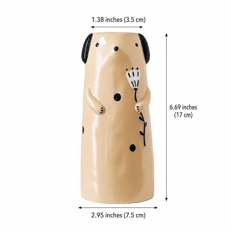 Keramik Bär und Hund Blumenvase, Tiervase, Wohnkultur