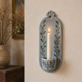 Keramik Wandkerzenhalter Handgemacht Stabkerzenhalter Powder Blue Botanisch