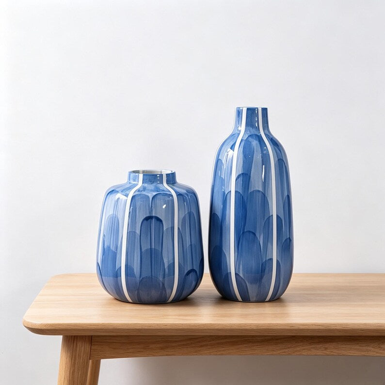 Handgefertigte Keramikvase, moderne Blumenvase, glasierte Vase, minimalistisch, Tischdekoration