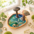 Keramik Pilz Trinket Tablett, Schmuck Catchall, Forestcore Eitelkeit Dekor