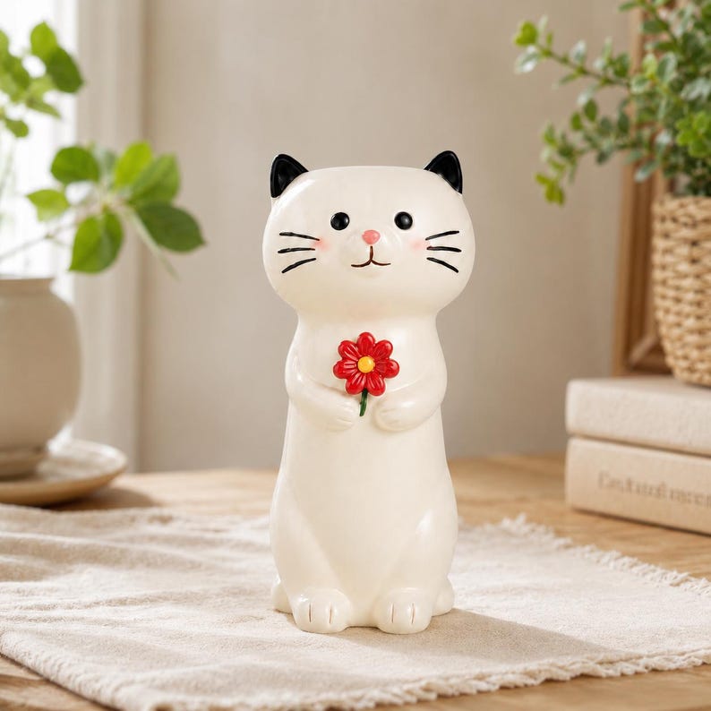 Harz Katzen-Blumenvase, Tier-Dekoration, Katzen-Geschenk