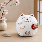 Keramik Glückskatze Sparschwein Maneki Neko Spardose Feng Shui Wohnkultur