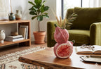 Keramikvase mit Feigenmotiv, ästhetische Obstvase für Blumen, maximalistische Feigenfigur als Wohnaccessoire