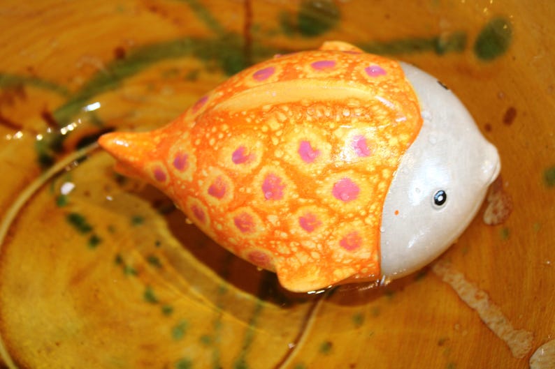 Keramik Schwimmfische für Miniteich, mittelgroß 13 cm & groß 19 cm