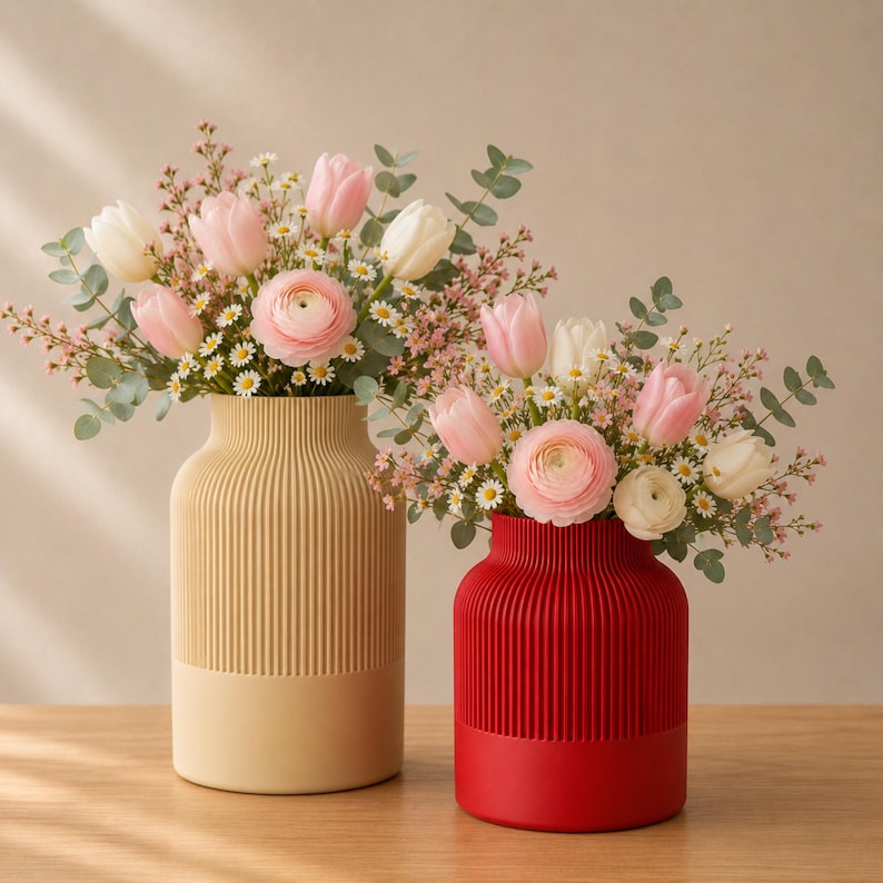 Moderne 3D-Druck Vase mit Matte Optik | Skandi Design