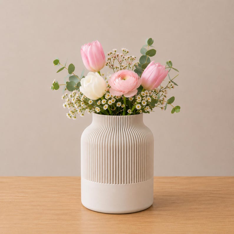 Moderne 3D-Druck Vase mit Matte Optik | Skandi Design