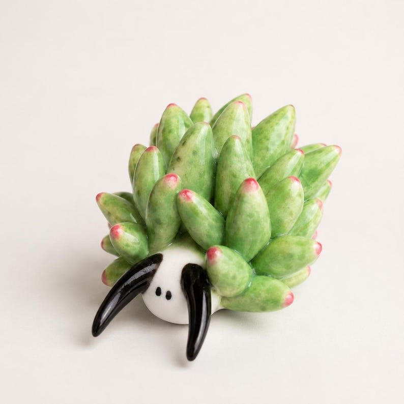 Keramik Blatt Schnecke Dekoration, Grüne Sukkulenten Tier Figur, Kleines Schreibtisch Ornament