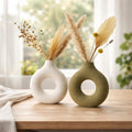Donutvase XXL – Trockenblumen Vase im Skandi Stil, Minimalistische Deko Vase, 3 Größen, 3D Druck