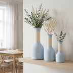 Moderne, zweifarbige Vase mit geripptem Hals und Soft-Touch-Oberfläche – wasserdicht – 24,5 cm