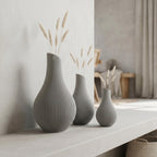 Bauchige Deko Vase mit schrägem Hals für Trockenblumen & Pampasgras