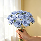 Keramik-Rosenblüte mit Stiel, Porzellanrose, Hochzeitsdekoration, Wohnaccessoire