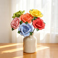 Keramik-Rosenblüte mit Stiel, Porzellanrose, Hochzeitsdekoration, Wohnaccessoire