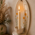 Keramik-Wandkerzenhalter handbemalt Wildblumen Wandleuchte Spitzkerzen Landhausstil