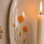 Keramik-Wandkerzenhalter handbemalt Wildblumen Wandleuchte Spitzkerzen Landhausstil