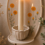 Keramik-Wandkerzenhalter handbemalt Wildblumen Wandleuchte Spitzkerzen Landhausstil