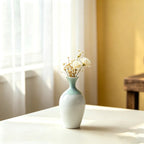 Handgefertigte Mini-Keramikvase, kleine Blumenvase, glasierte Keramik, 15,5 cm