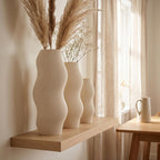 Moderne Vase mit welliger Rillenstruktur - Organische Deko Vase für Trockenblumen - 3D Druck - Höhen 11-25 cm