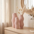 Moderne Vase mit welliger Rillenstruktur - Organische Deko Vase für Trockenblumen - 3D Druck - Höhen 11-25 cm