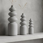 Nordic Vase FUZZY Skulptur-Vase in 5 Größen | Schlanke matte Vase für Trockenblumen