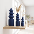 Nordic Vase FUZZY Skulptur-Vase in 5 Größen | Schlanke matte Vase für Trockenblumen