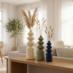 Nordic Vase FUZZY Skulptur-Vase in 5 Größen | Schlanke matte Vase für Trockenblumen