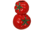Tomatenförmige Keramikvase | Rote glasierte Blumenvase für Küche & Tisch
