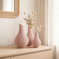 Bauchige Deko Vase mit schrägem Hals für Trockenblumen & Pampasgras