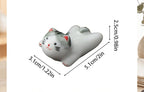 Keramik Katzen-Essstäbchenablage, 5,1 cm, handbemalt, Tischdekoration, Mini-Katzenfigur