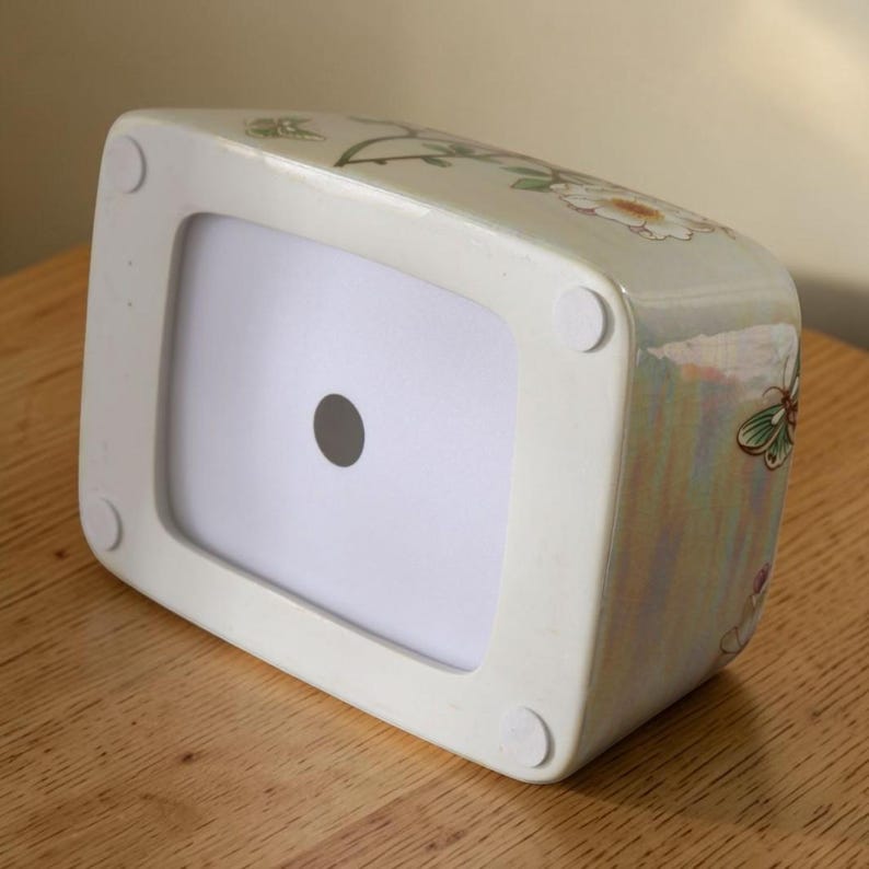 Keramik-Taschentuchbox-Hülle mit Blumenmuster, glänzend, rechteckig, 19x14x11 cm