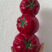 Tomatenförmige Keramikvase | Rote glasierte Blumenvase für Küche & Tisch