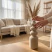 Nordic Vase FUZZY Skulptur-Vase in 5 Größen | Schlanke matte Vase für Trockenblumen