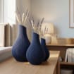 Bauchige Deko Vase mit schrägem Hals für Trockenblumen & Pampasgras